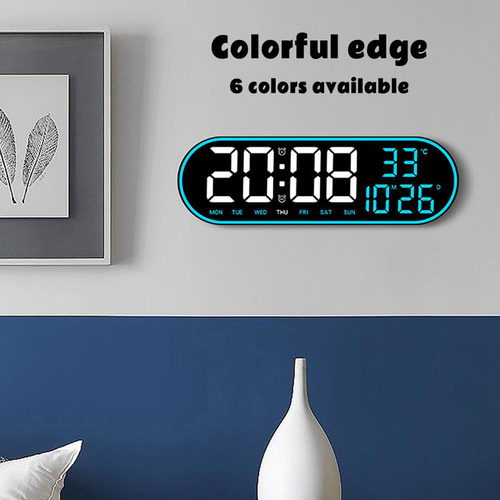 CRPONY 8021 Electronic Clock Display 5 Adjustable Brightness Wall Clock For Home Farmhouse Office