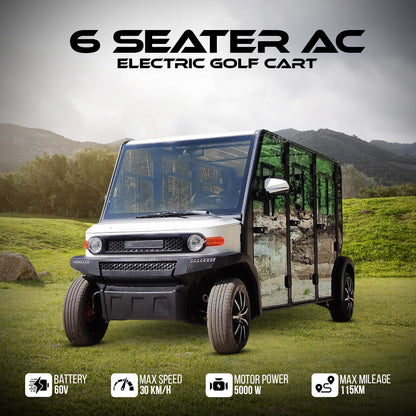 Megawheels LT AC Golf Car With Enclosed Doors  6 Seater Electric Mini Car