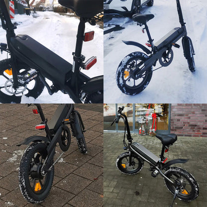 S5 16" x 3" Fat-Tire Folding Electric Bike — 500W Peak Power Motor, Portable Lithium-Powered E-Bike for Adults, City Commuter Folding Bicycle
