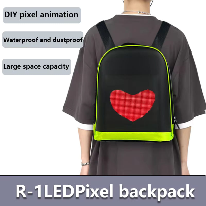 CRONY LED display backpack R1 Riding backpack with customizable programmable smart light-up digital display