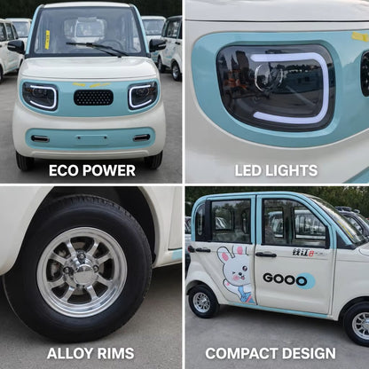 X6 4-Door 4-Seater Electric Mini Car 48V/60V 1000W Motor 80-100km Range for Community Travel