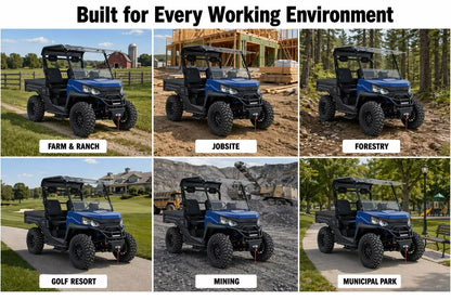ZT-U E1 PREMIUM Electric UTV Off Road Vehicle 10KW Motor 4WD Switch 73.6V150Ah Battery Electric Lift Cargo Bed EPS Steering 2-3 Seat Utility Vehicle