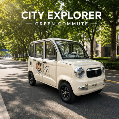 C4 4-Door 4-Seater Electric Mini Car 48V/60V 1000W Motor Separate Seats for Community Travel