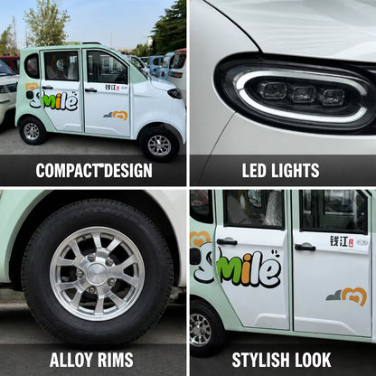 Yunduo 4-Door 4-Seater Electric Mini Car 48V/60V 1000W Motor 80-100km Range for Community Trav