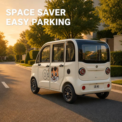 C4 4-Door 4-Seater Electric Mini Car 48V/60V 1000W Motor Separate Seats for Community Travel