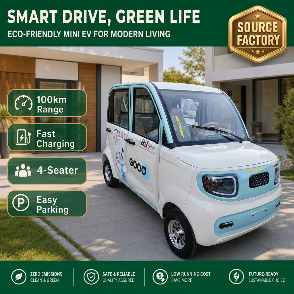 X6 4-Door 4-Seater Electric Mini Car 48V/60V 1000W Motor 80-100km Range for Community Travel