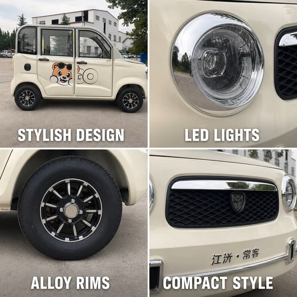 C4 4-Door 4-Seater Electric Mini Car 48V/60V 1000W Motor Separate Seats for Community Travel