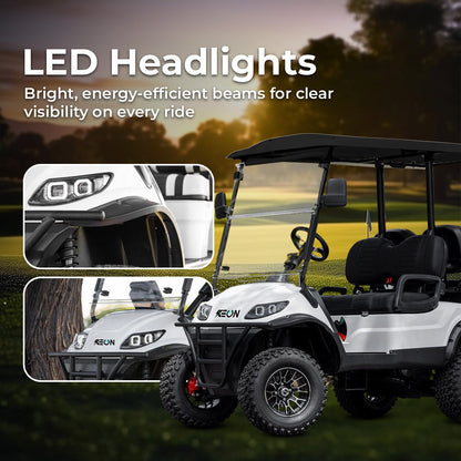Keon Premium Lifted Electric Golf Cart Lithium Battery 4 Seater With Lifted Suspension and 3 Years Warranty