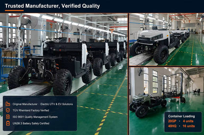 ZT-U E1 PREMIUM Electric UTV Off Road Vehicle 10KW Motor 4WD Switch 73.6V150Ah Battery Electric Lift Cargo Bed EPS Steering 2-3 Seat Utility Vehicle