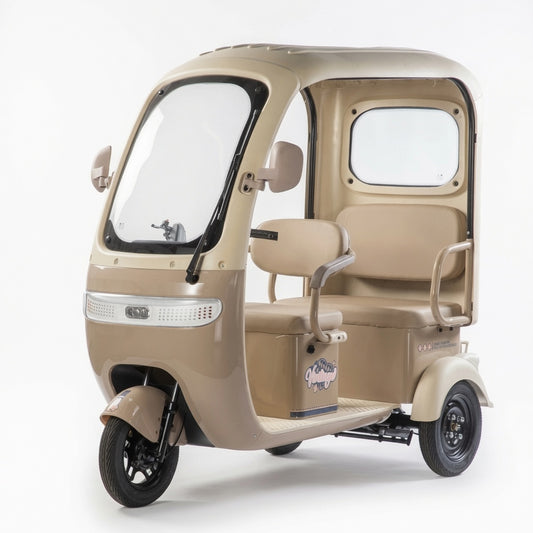 CHUANQI  Electric Three Wheel Sightseeing Vehicle 30H Differential Motor 60V 72V Battery Three Speed Gear Digital LCD Display Tempered Glass Electric Wiper Mobility Vehicle