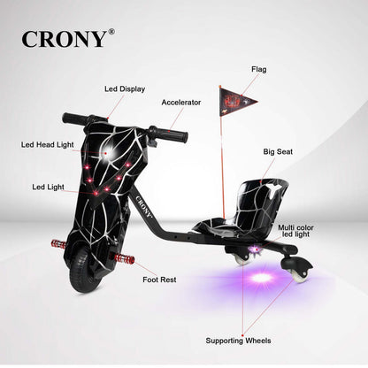 JL009-8-02 6.5 inch V-type drift Drift Kick Small for kids Electric Pedal Bike, Top Speed 20kmh, 10km Range, 180W