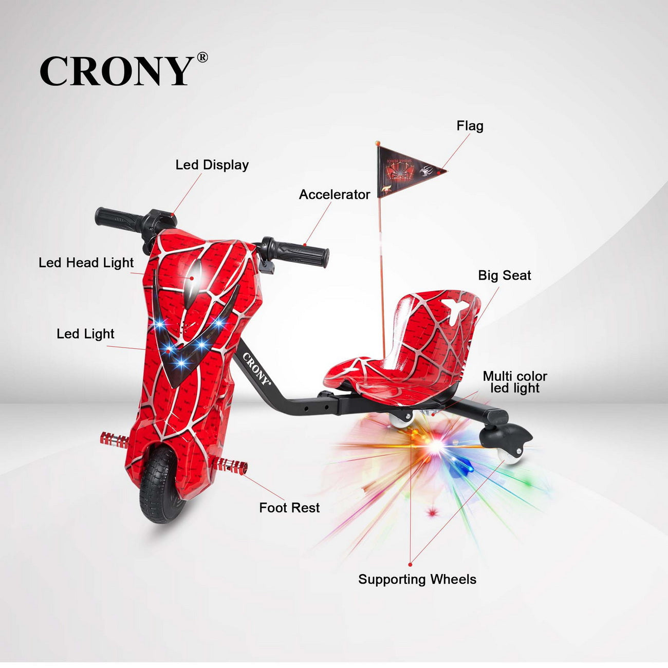 JL009-8-02 6.5 inch V-type drift Drift Kick Small for kids Electric Pedal Bike, Top Speed 20kmh, 10km Range, 180W
