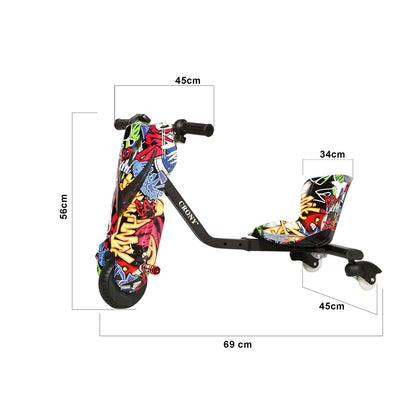 JL009-8-02 6.5 inch V-type drift Drift Kick Small for kids Electric Pedal Bike, Top Speed 20kmh, 10km Range, 180W
