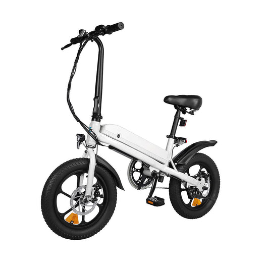 S5 16" x 3" Fat-Tire Folding Electric Bike — 500W Peak Power Motor, Portable Lithium-Powered E-Bike for Adults, City Commuter Folding Bicycle