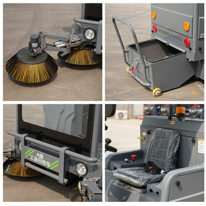 YX-16A 5-Brush Electric Street Sweeper 2200mm Sweeping Width 9000-16000㎡/h Efficiency 48V Drive Intelligent Control