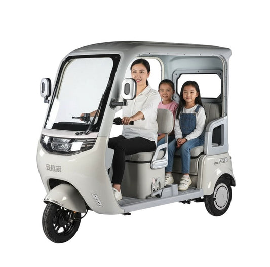 V8 Megawheels Premium 60 V Urban Roof Covered Back Electric Scooter Tricycle for 3 Passengers 2000W