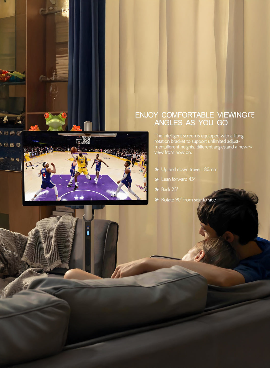 CRONY TX32-1 mobile display 32 Inch Wheeled Portable Monitor with Touch 1080p Built-in Battery Speakers Bluetooth Enabled Advertising display