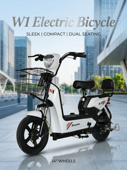 W1 14 Inch Electric Bicycle, Max Speed 25km/h, 350W, 48V Battery