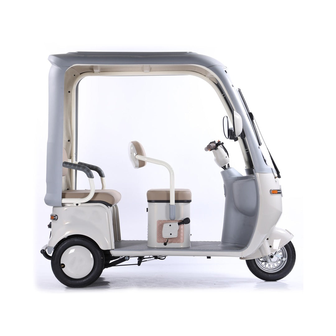 V8 Megawheels Premium 60 V Urban Roof Covered Back Electric Scooter Tricycle for 3 Passengers 2000W