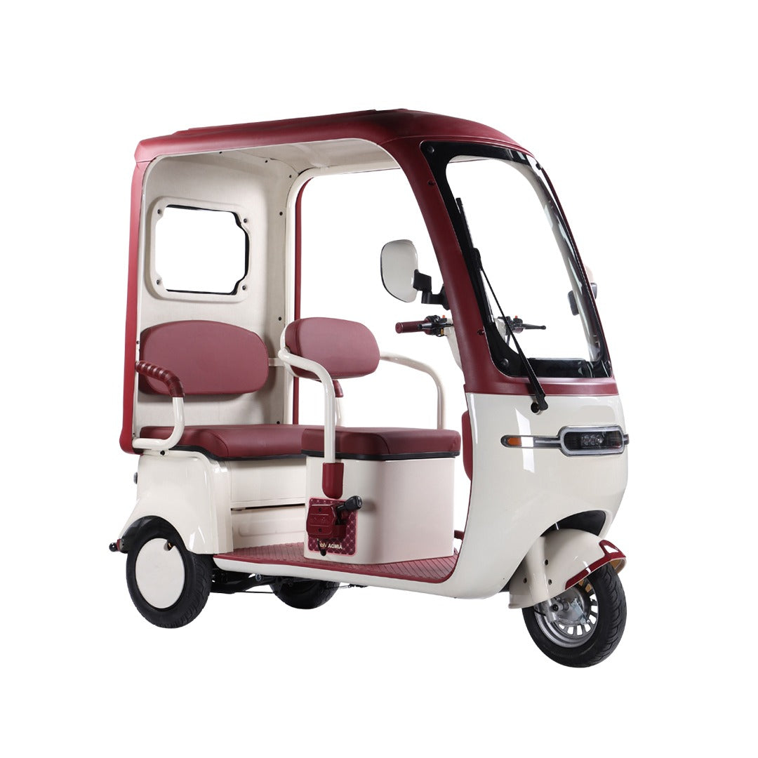 V8 Megawheels Premium 60 V Urban Roof Covered Back Electric Scooter Tricycle for 3 Passengers 2000W