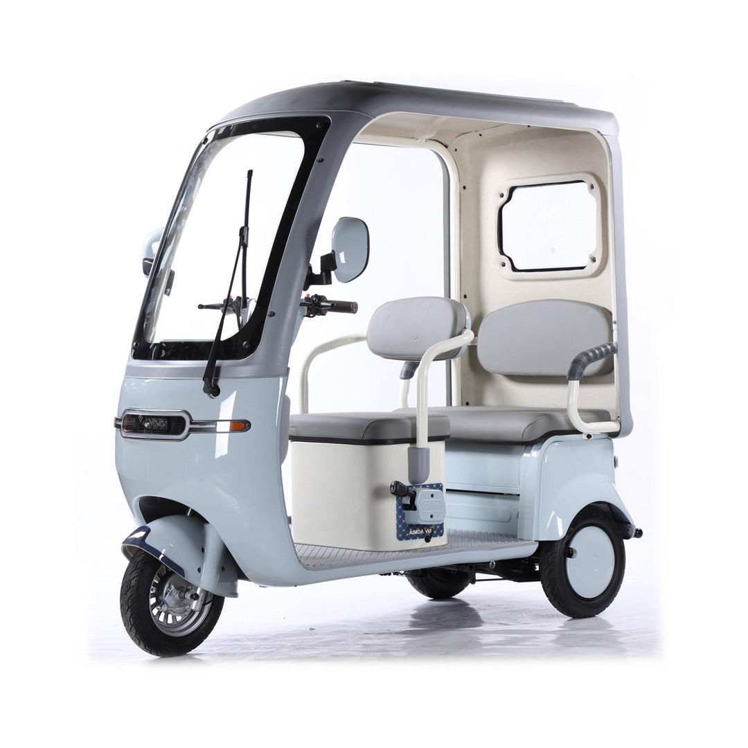 V8 Megawheels Premium 60 V Urban Roof Covered Back Electric Scooter Tricycle for 3 Passengers 2000W