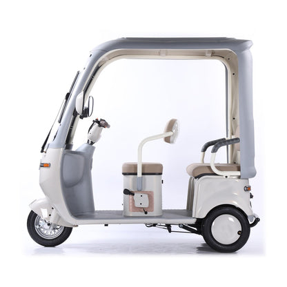 V8 Megawheels Premium 60 V Urban Roof Covered Back Electric Scooter Tricycle for 3 Passengers 2000W