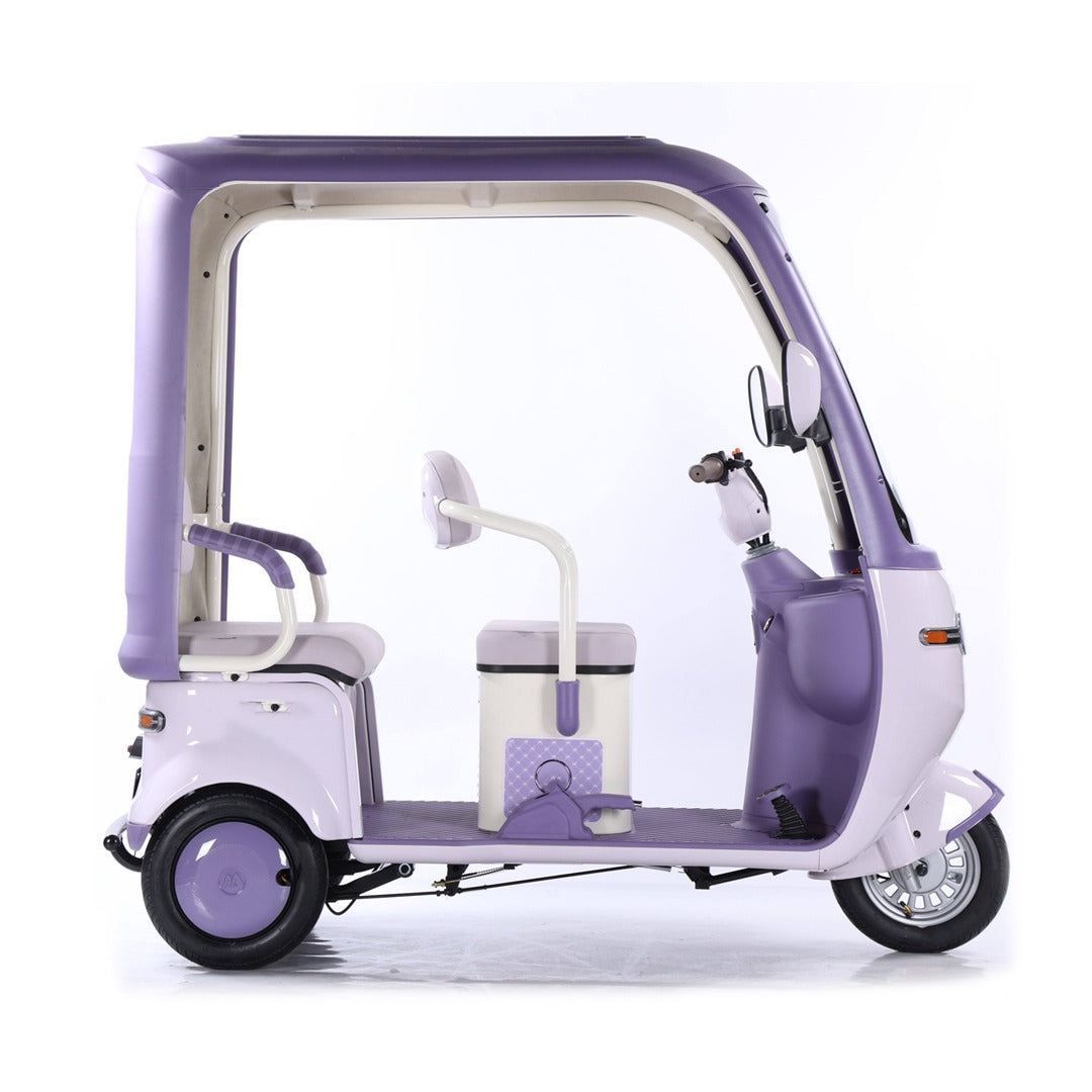 V8 Megawheels Premium 60 V Urban Roof Covered Back Electric Scooter Tricycle for 3 Passengers 2000W