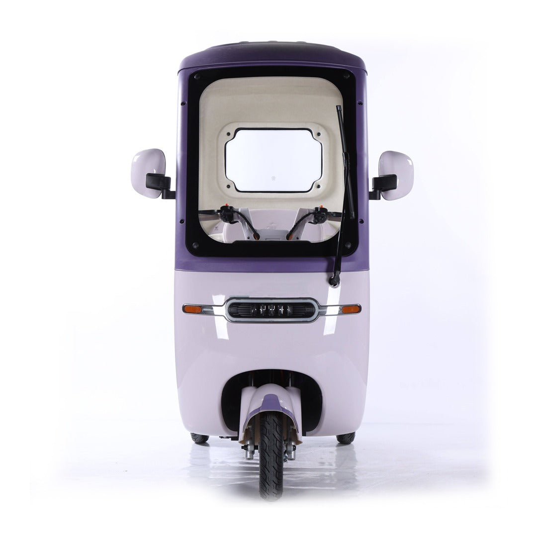 V8 Megawheels Premium 60 V Urban Roof Covered Back Electric Scooter Tricycle for 3 Passengers 2000W