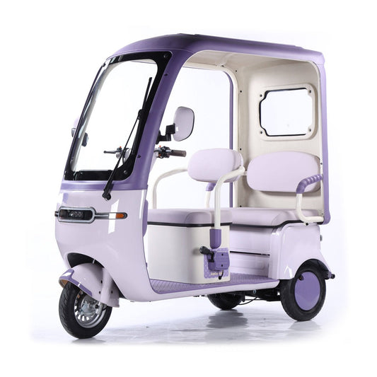 V8 Megawheels Premium 60 V Urban Roof Covered Back Electric Scooter Tricycle for 3 Passengers 2000W