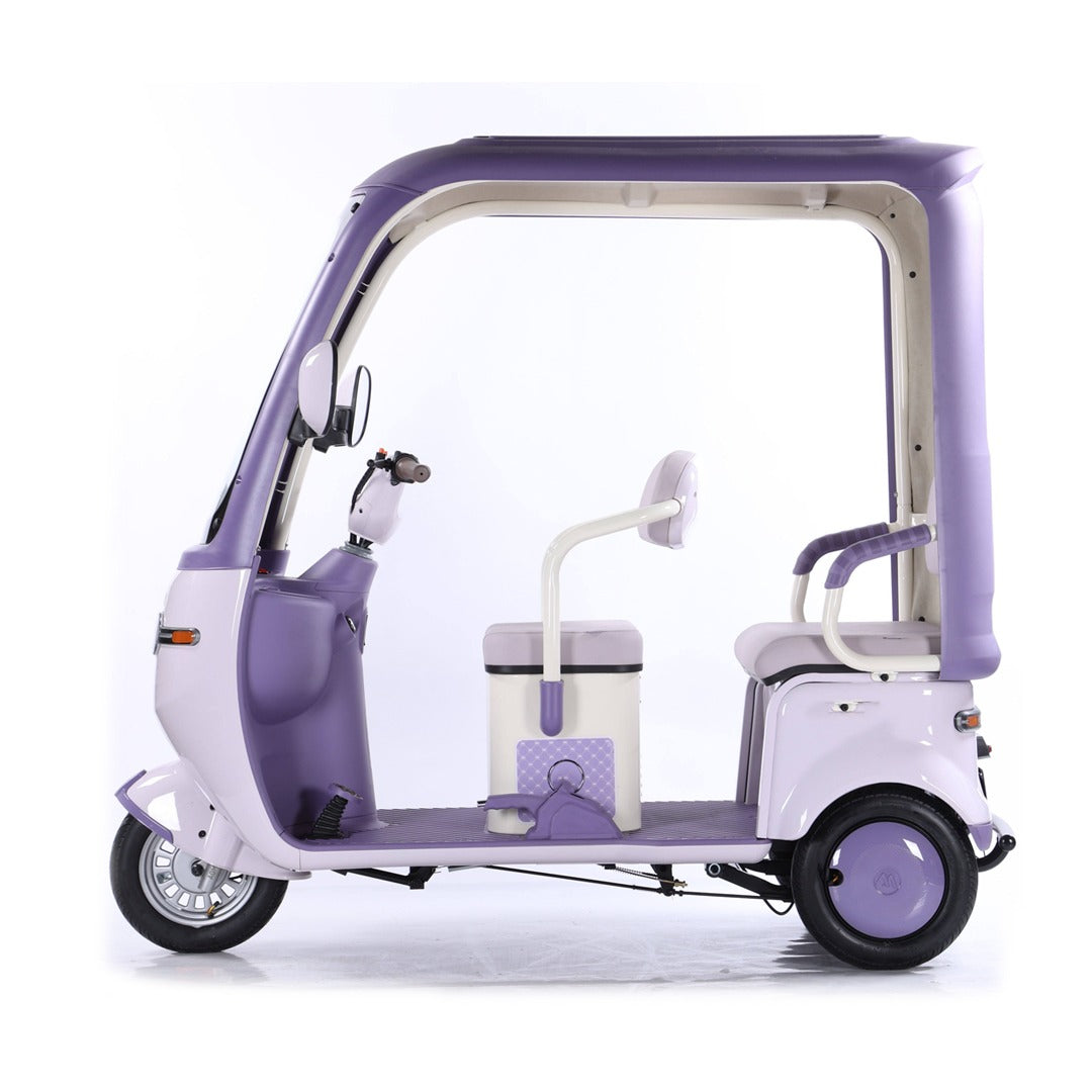 V8 Megawheels Premium 60 V Urban Roof Covered Back Electric Scooter Tricycle for 3 Passengers 2000W