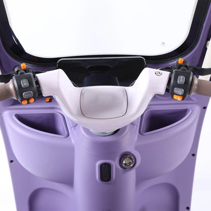 V8 Megawheels Premium 60 V Urban Roof Covered Back Electric Scooter Tricycle for 3 Passengers 2000W