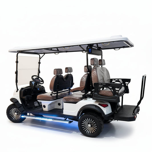 Megawheels Signature Lifted 6 Seater Off Road Golf Cart Front Facing 60 V With Mag Wheels & Warranty