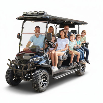 Megawheels Signature Lifted 6 Seater Off Road Golf Cart Front Facing 60 V With Mag Wheels & Warranty