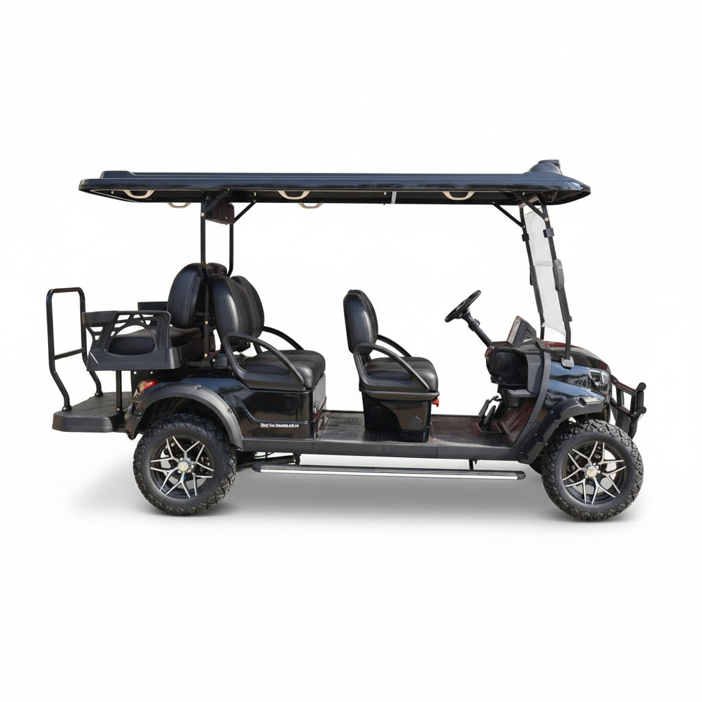 Megawheels Signature Lifted 6 Seater Off Road Golf Cart Front Facing 60 V With Mag Wheels & Warranty