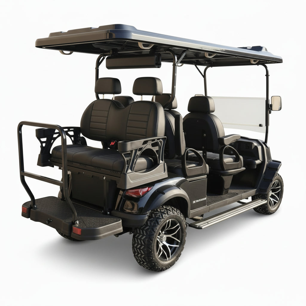 Megawheels Signature Lifted 6 Seater Off Road Golf Cart Front Facing 60 V With Mag Wheels & Warranty