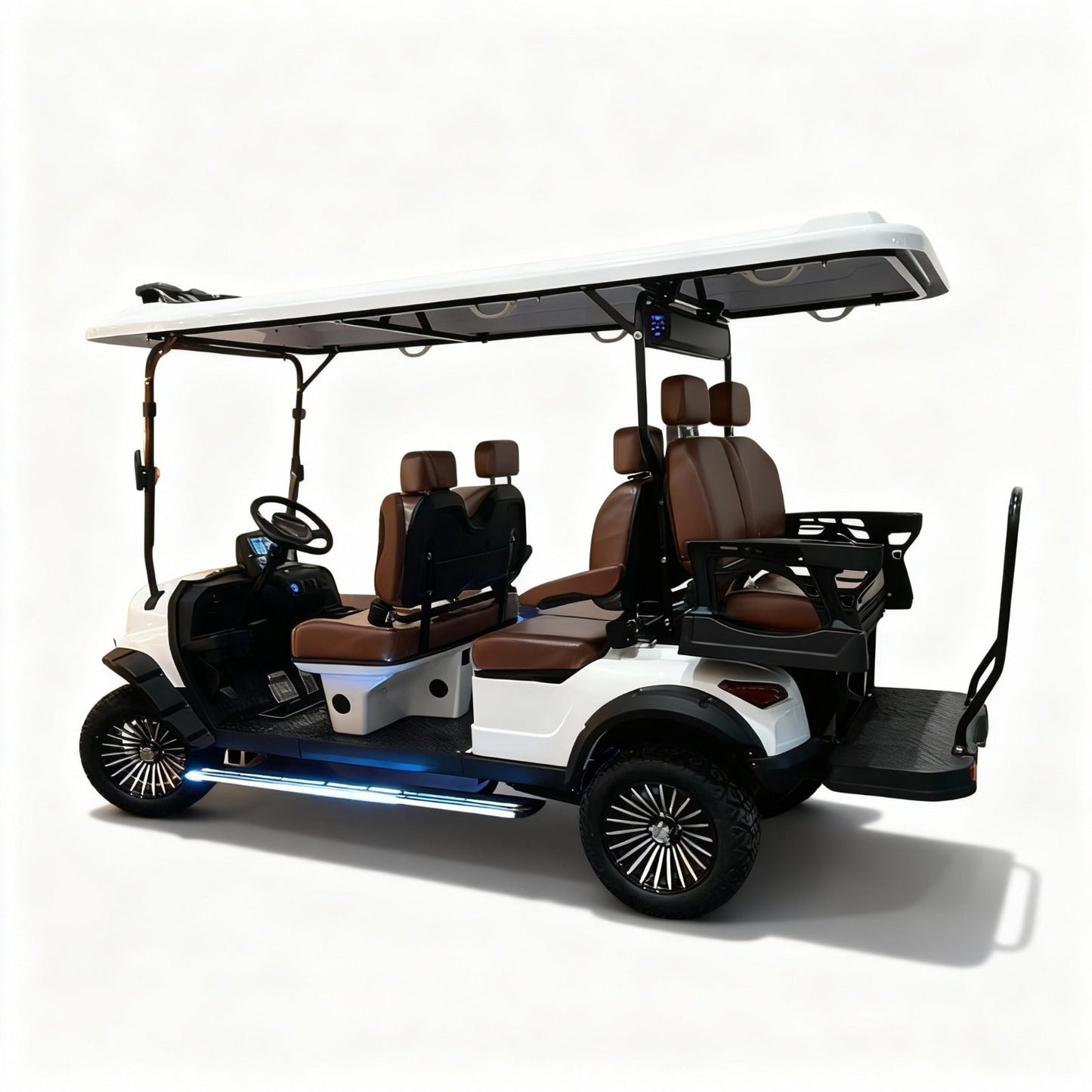 Megawheels Signature Lifted 6 Seater Off Road Golf Cart Front Facing 60 V With Mag Wheels & Warranty