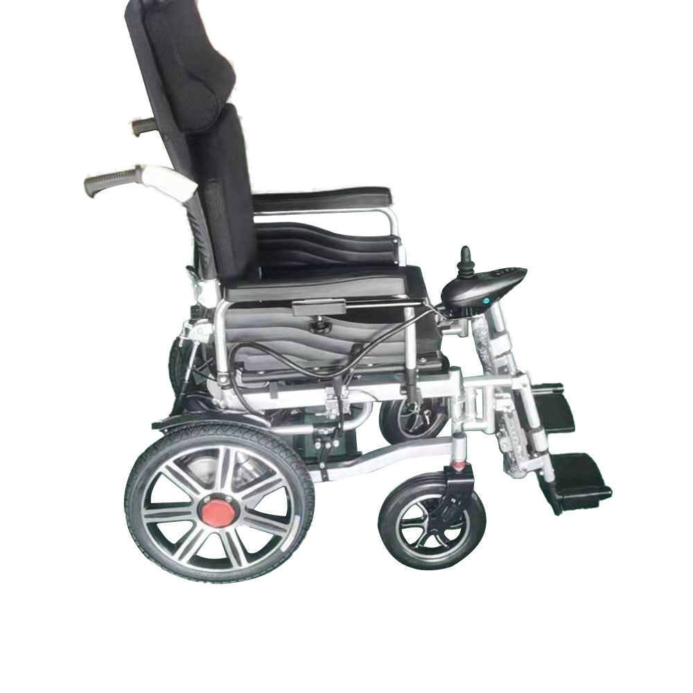 CN-6005+ Widened Electric Wheelchair Fully Reclining Backrest 2×250W Motors 12V Battery 10–20KM Range 6KM/H Speed Foldable Heavy-Duty 150KG Load Capacity Smart Controller Portable Medical Mobility Scooter for Elderly Use