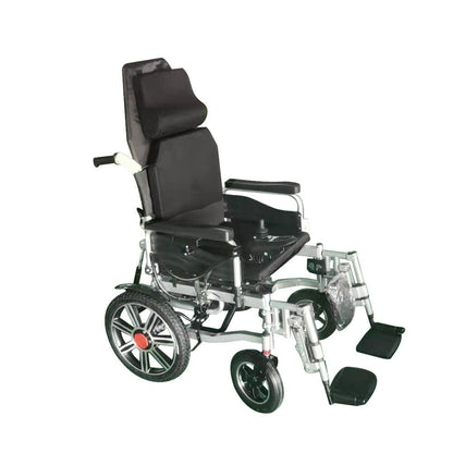 CN-6005+ Widened Electric Wheelchair Fully Reclining Backrest 2×250W Motors 12V Battery 10–20KM Range 6KM/H Speed Foldable Heavy-Duty 150KG Load Capacity Smart Controller Portable Medical Mobility Scooter for Elderly Use