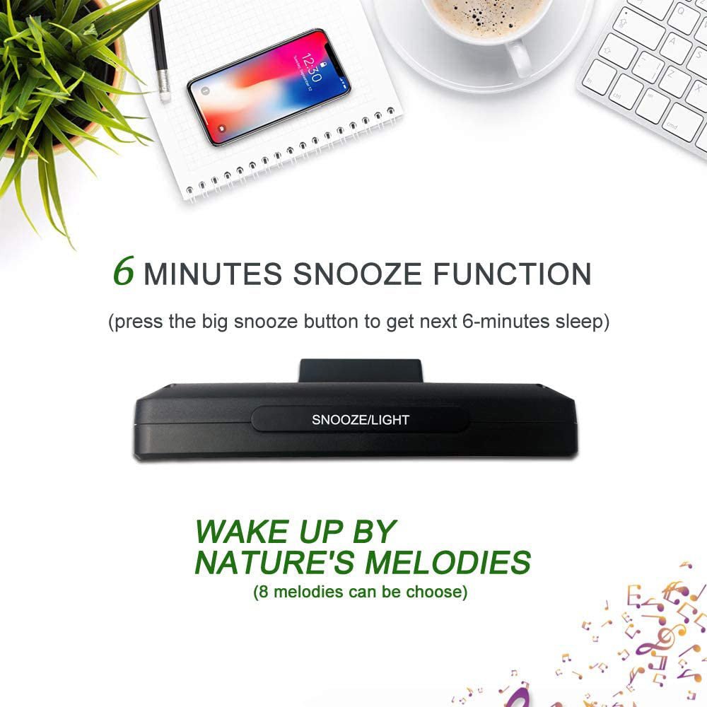 CRONY  GH-2000 Color Electronic Clock Bedside Large Screen LED Alarm Clock with Date, Temperature | White