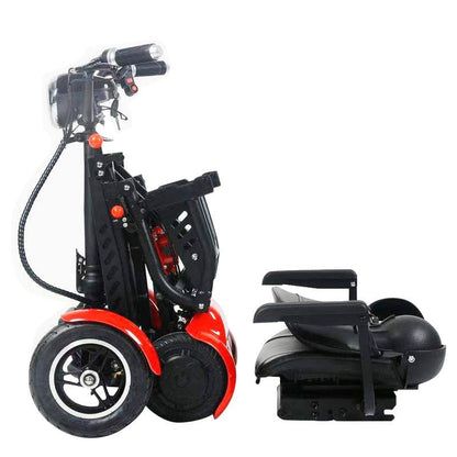 JP-Folding Four-Wheel Foldable Kick Scooter Electric Pedal Bike, Top Speed 18kmh, 20km Range, 500W