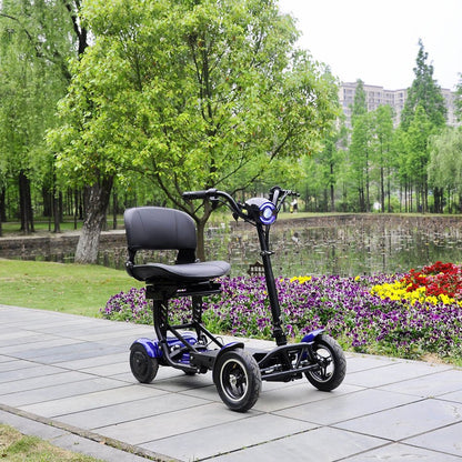JP-Folding Four-Wheel Foldable Kick Scooter Electric Pedal Bike, Top Speed 18kmh, 20km Range, 500W