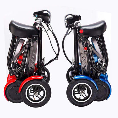 JP-Folding Four-Wheel Foldable Kick Scooter Electric Pedal Bike, Top Speed 18kmh, 20km Range, 500W