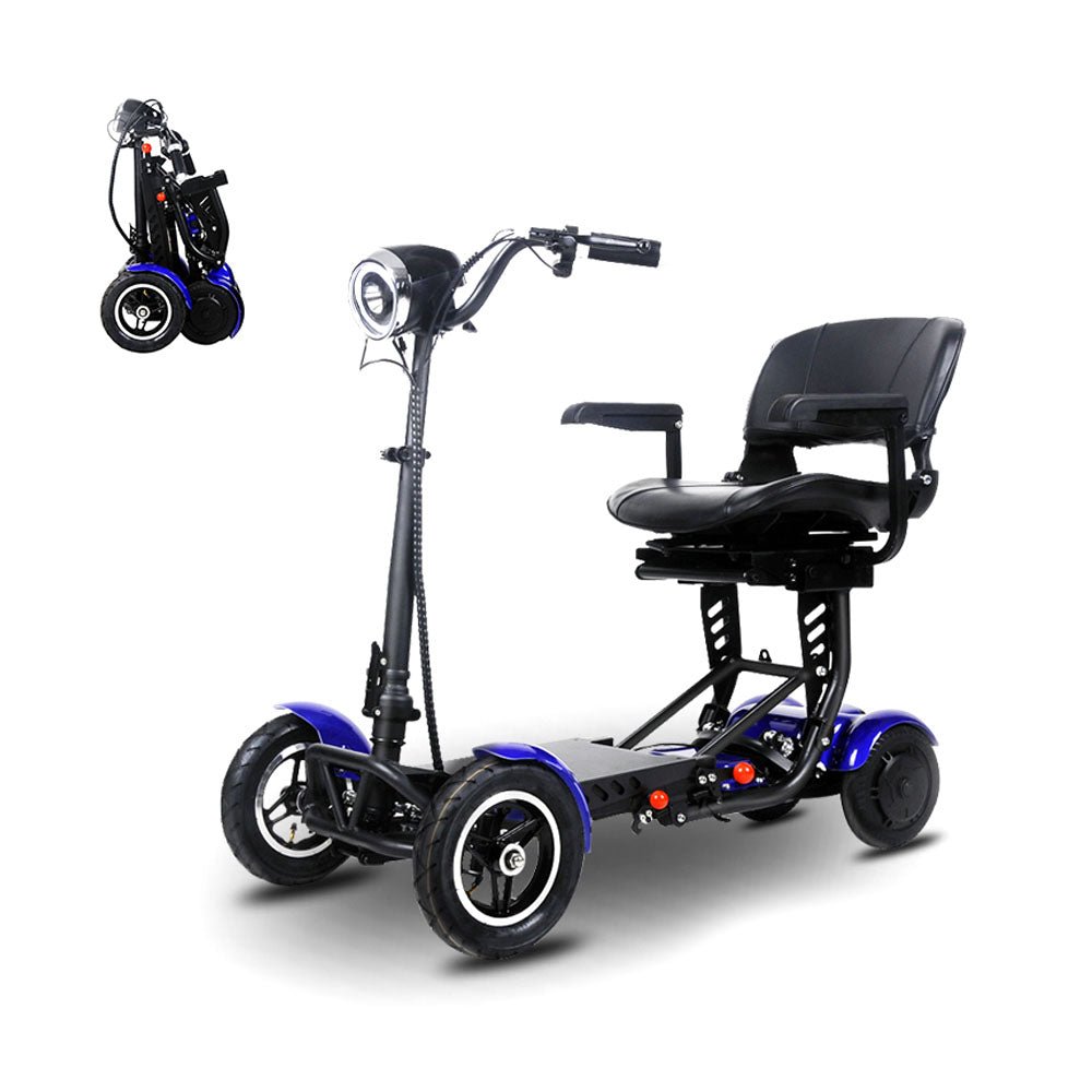 JP-Folding Four-Wheel Foldable Kick Scooter Electric Pedal Bike, Top Speed 18kmh, 20km Range, 500W