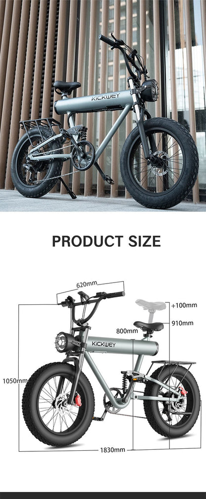 K20 Plus Electric Bicycle  Mountain Electric Bike 1000W 10AH Electric Style Bike Outdoor Entertainment Snow