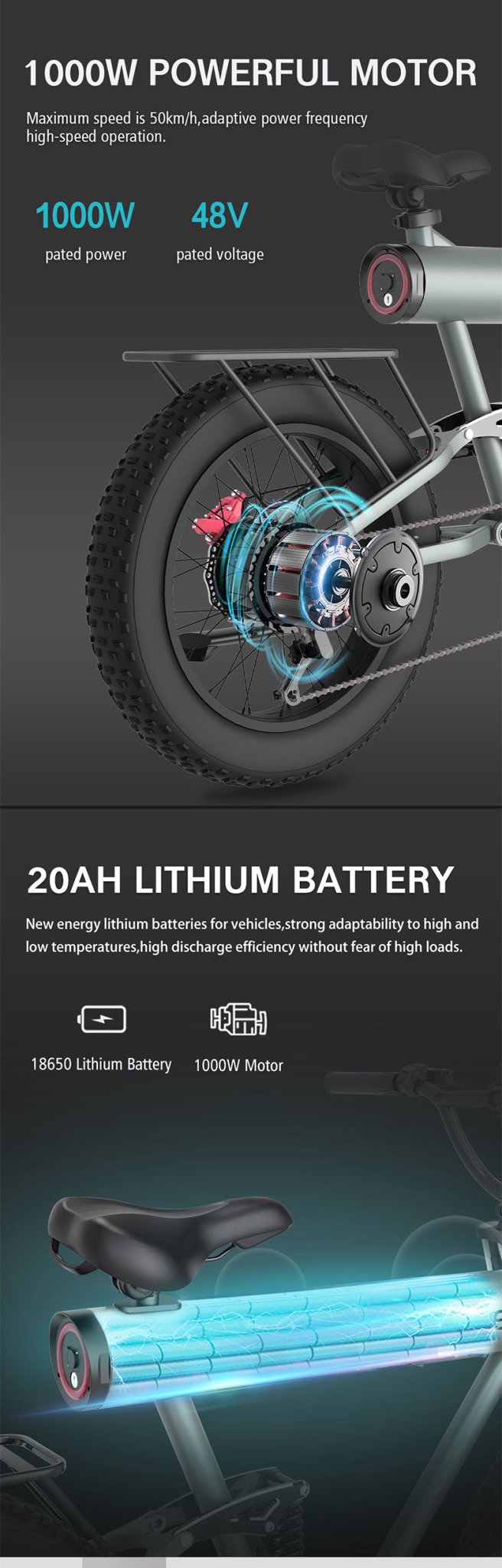 K20 Plus Electric Bicycle  Mountain Electric Bike 1000W 10AH Electric Style Bike Outdoor Entertainment Snow