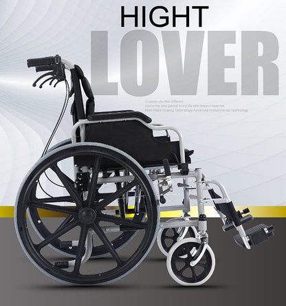 S01 Heavy-Duty Foldable Wheelchair 6061 Aluminum Alloy Frame 150KG Load Capacity 24" Rear Wheels Adjustable Armrests Footrests PU Padding Durable High-Strength Portable Mobility Wheelchair