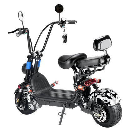 Small two seat big tires with BT two wheels adult Camouflage Blue Harley-style motorcycle