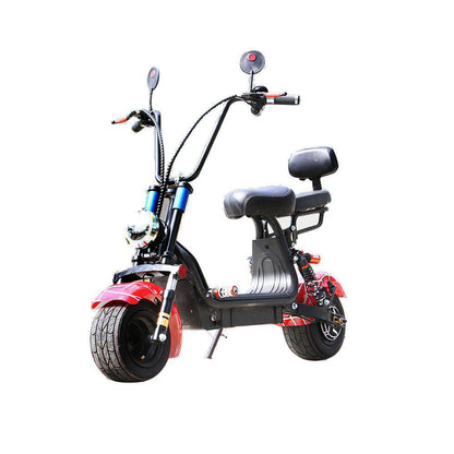 Small Harley Two-Seat Electric Motorcycle 1000W – Red Spider Edition Harley-style motorcycle