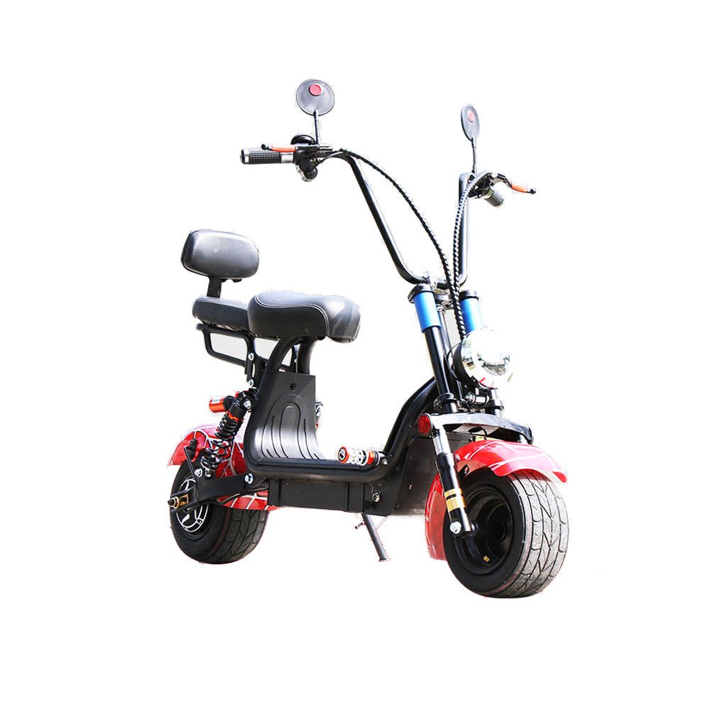 Small Harley Two-Seat Electric Motorcycle 1000W – Red Spider Edition Harley-style motorcycle