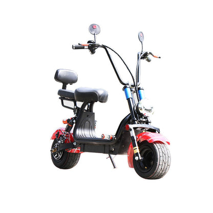 Small Harley Two-Seat Electric Motorcycle 1000W – Red Spider Edition Harley-style motorcycle